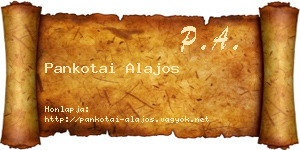 Pankotai Alajos névjegykártya